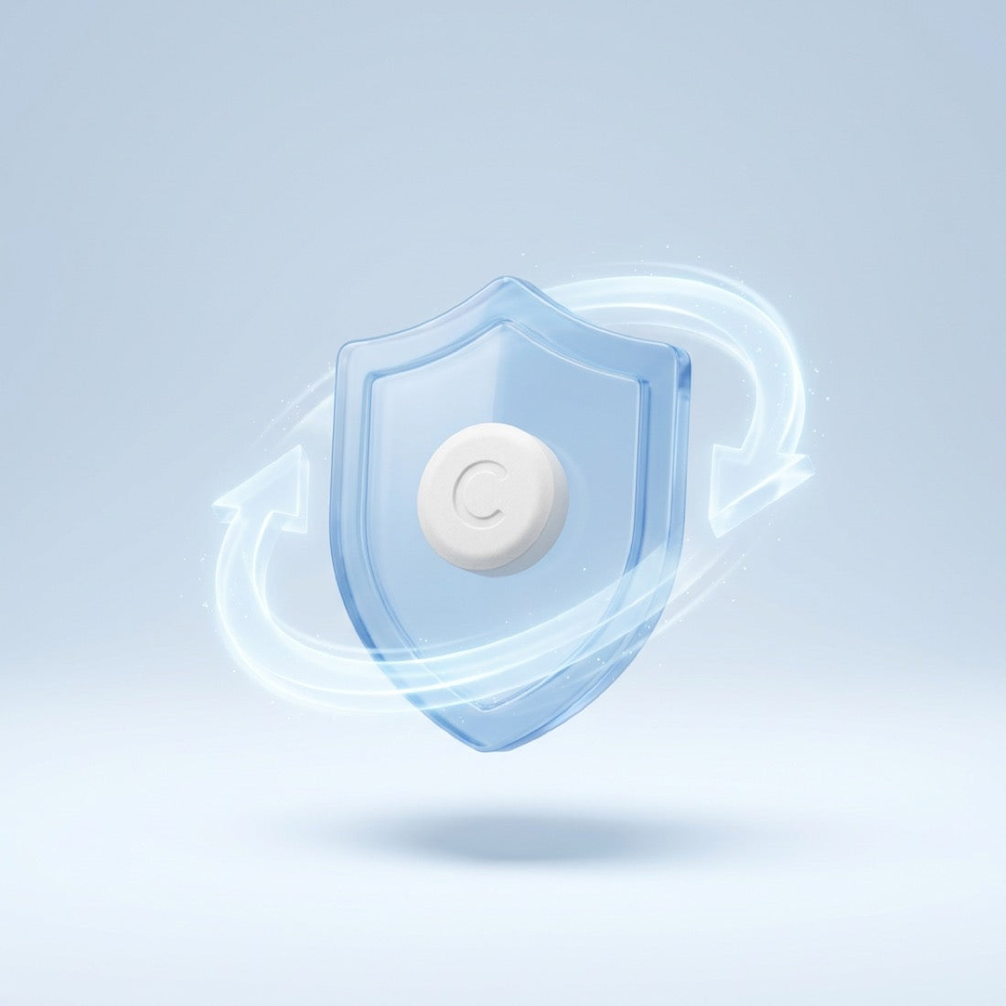 celiMD Daily chew inside a shield with circular arrows — primed and refreshed daily